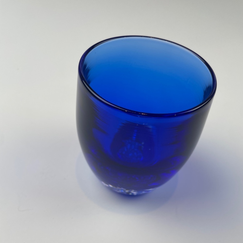 GLASSYBABY Egrari Beauty Royal Deep Translucent Blue Votive Candle Holder RARE - Picture 14 of 14